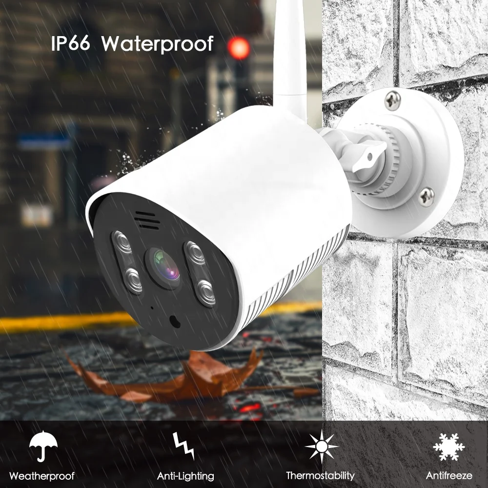 Tuya XMeye 4CH 1080P HD WiFi Security System Wireless Network Surveillance NVR Kit Outdoor CCTV Camera Set Monitor 10.1 inch LCD