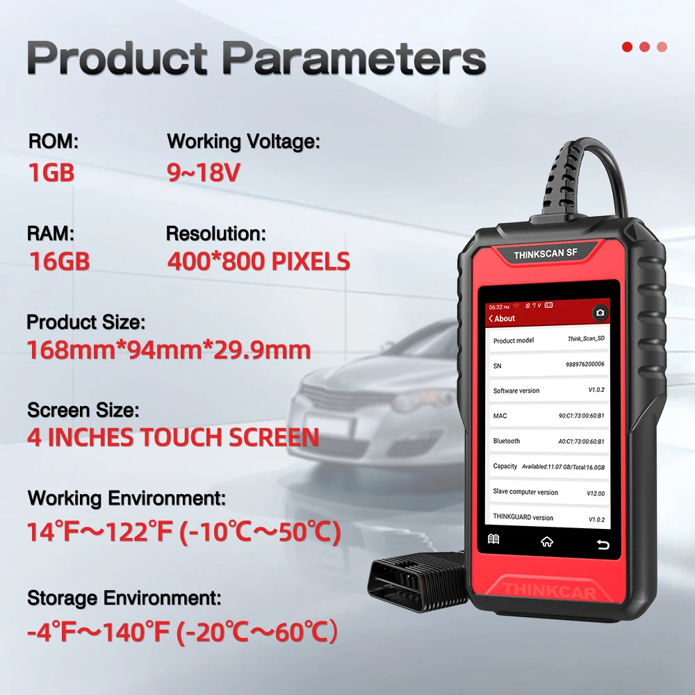 Thinkcar SF100 OBD2 сканер ABS подушка безопасности считыватель кодов электронный стояночный тормоз EPB сброс масла OBD 2 Автомобильные инструменты PK CR619