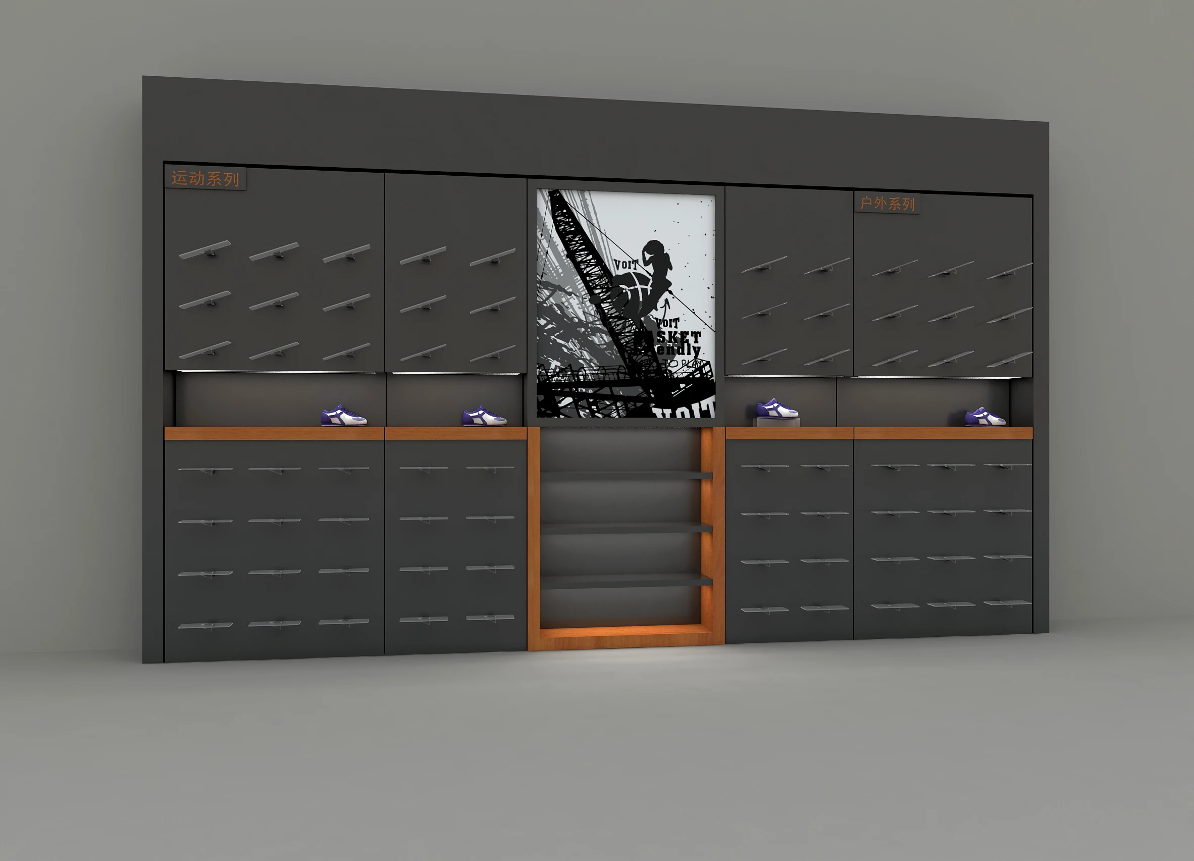 Factory customized window stand shoes display rack