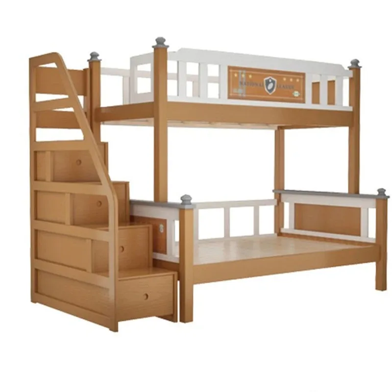 
Customized Hot Sale Bedroom Furniture 1.2M/1.35M/1.5M Solid Wood Material Wooden Furniture Children Bunk Beds 
