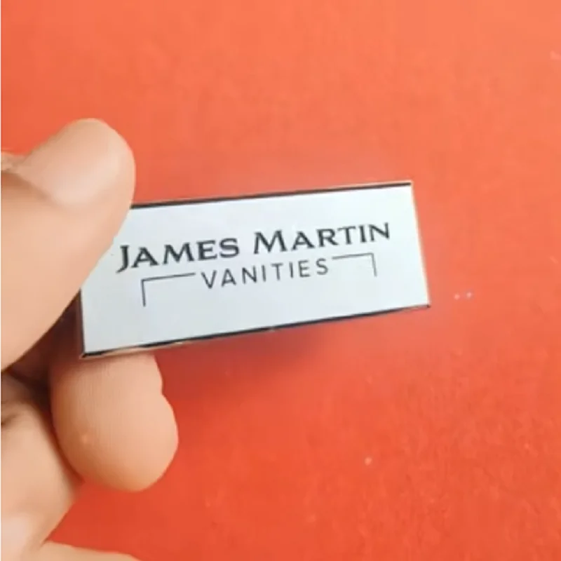 High Quality Factory Price Custom Name Tag Nametag with Fancy Logo Gold Plated Stainless Steel Magnetic Metal Pin Name Badge