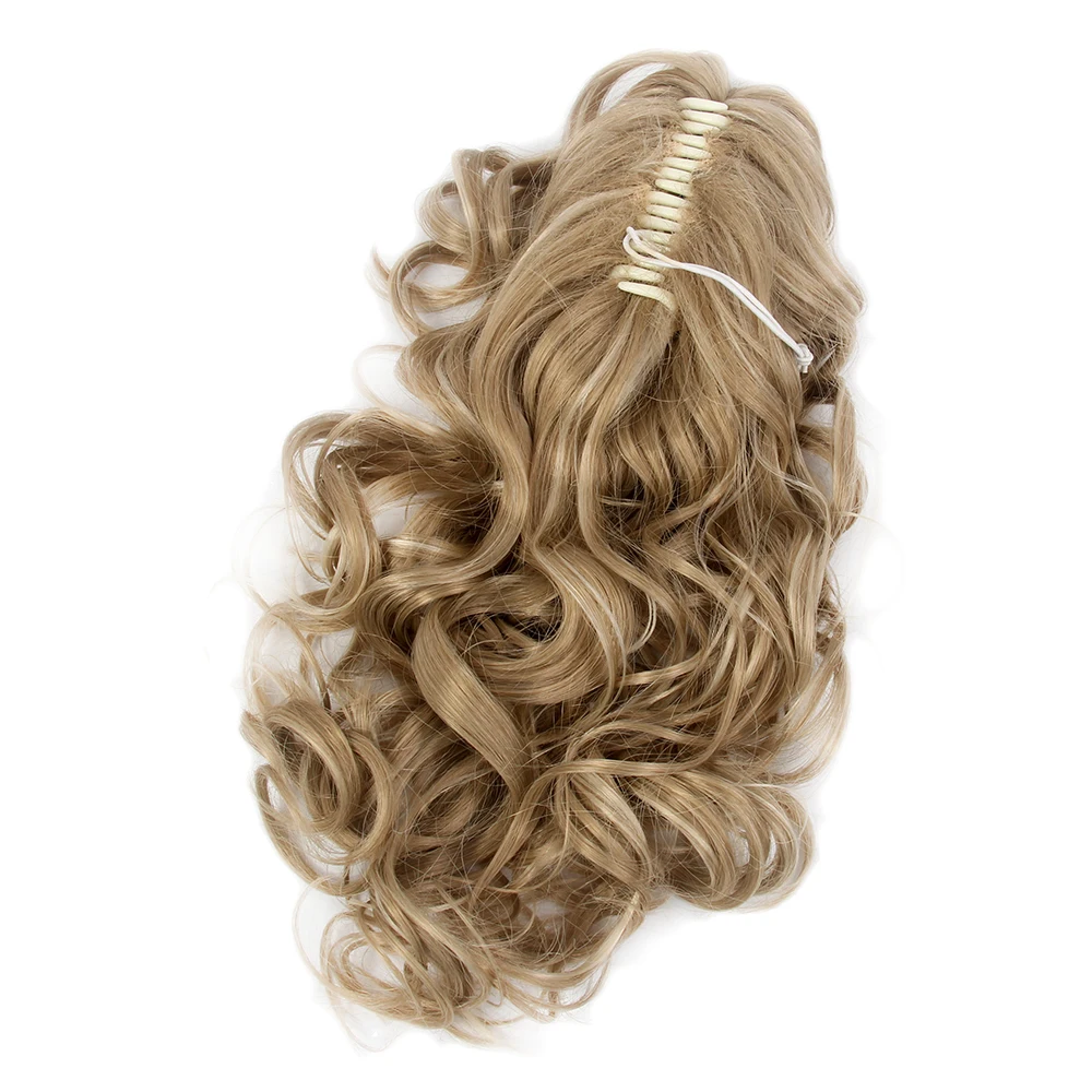 Cheap Wholesale Curly Blonde Synthetic Claw Clip Ponytail Hairpiece