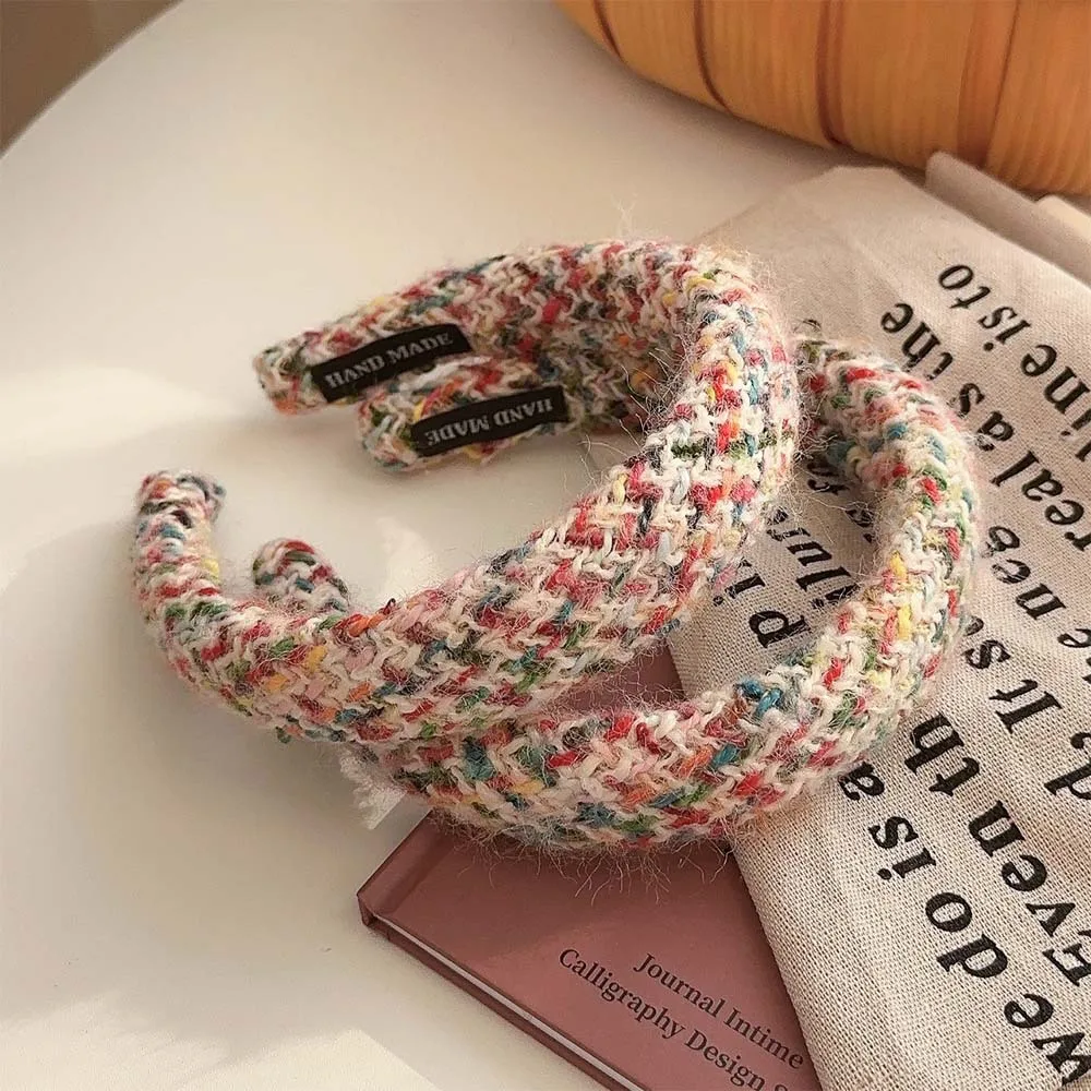 Sweet Girls Hair Accessories Beautiful Color Knitted Headband Christmas Headdress Woven Hairband for Young Ladies