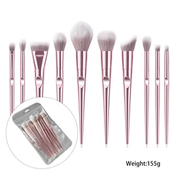 2020 BUEART New finger handle Rose golden Glitter Handle 10pcs crystal diamond foundation brush set with PU bag ma
