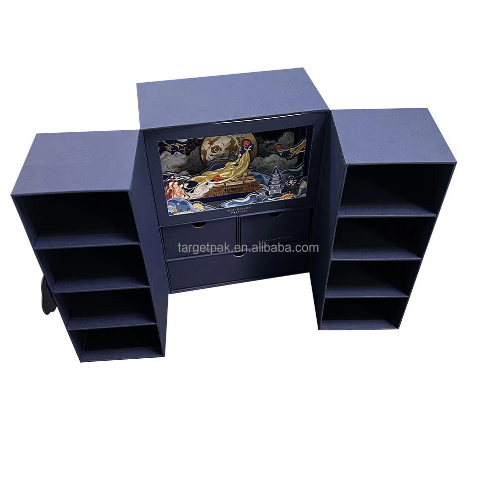 Бумажная коробка с календарём на 2 дверцы, детский набор для макияжа под заказ, органайзер для духов принцесс, косметичка, подарочная коробка