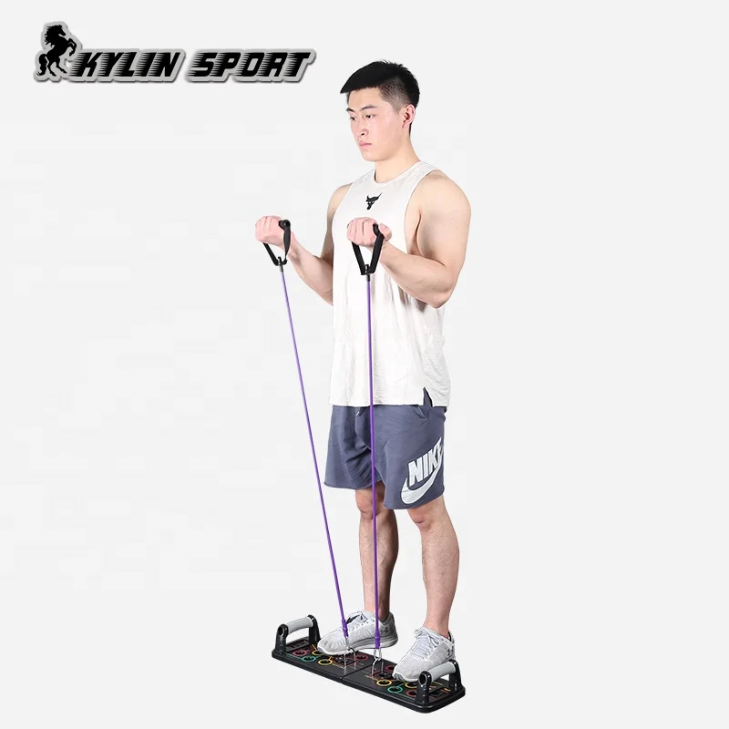 Kylinsport power fitness push up тренировочная доска 9 в 1 пуш-ап с полосками сопротивления для