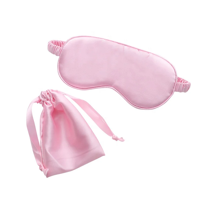Luxury gift pouch packaging satin eye masks Travel Sleeping Eyemask for Airplane Hotel satin eyes mask