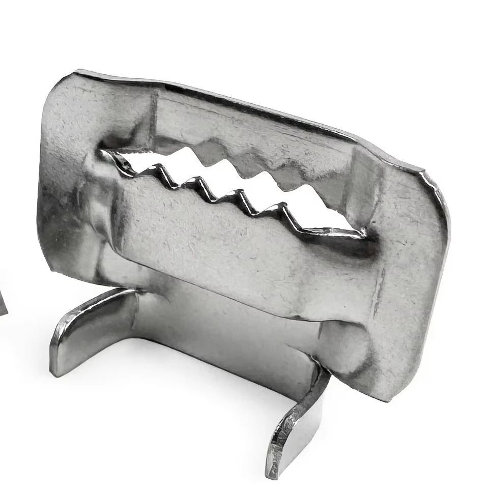 3/4 5/8 stainless steel buckle tooth type banding cable tie buckle 2 inch metal tight clamp cable tie buckle