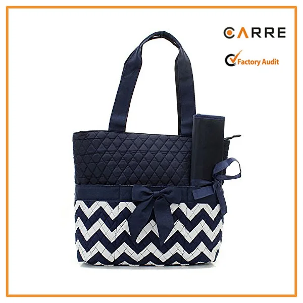 cotton tote mother baby chevron quilted diaper bags