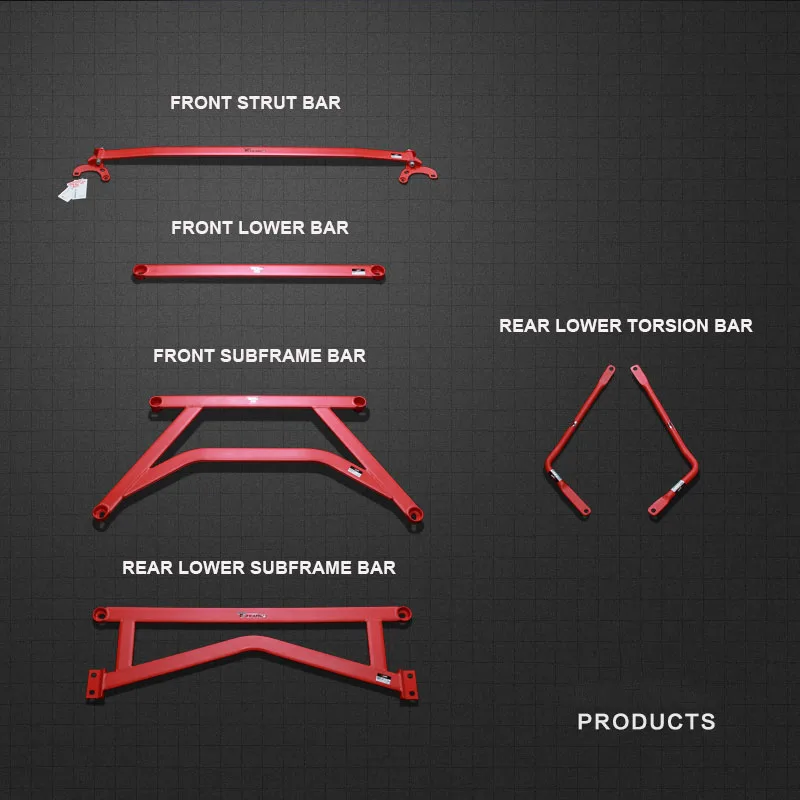 LVTU Front Strut Tower Brace Torsion Bar Sub Frame Suspension Kits Tie Brace for Hyundai KIA K3 K3S 2012-2019