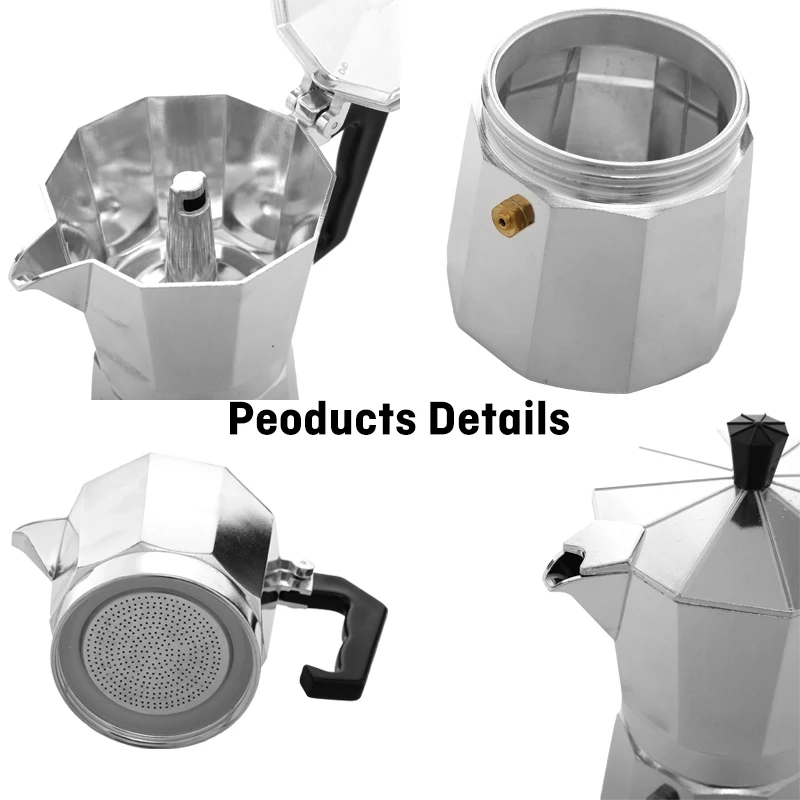 Hot Sale ODM OEM Stovetop Espresso Maker Great Flavored Classic Italian Style Cafeteira  Espresso Moka Pot