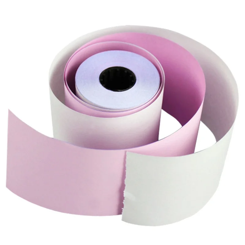 High quality ncr paper roll black and blue image 45-80gsm 2 ply carbonless paper roll