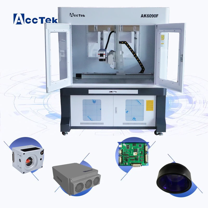 Auto Focus Animal Ear Tag Metal Sheet Laser Table Laser Marking Machine 30 Watt big size fiber laser marking machine