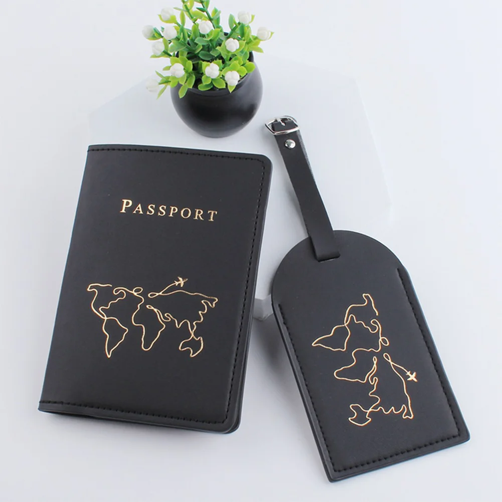Custom Travel Baggage Name ID Tag Personalized Premium PU Leather Passport Holder Luggage Tag