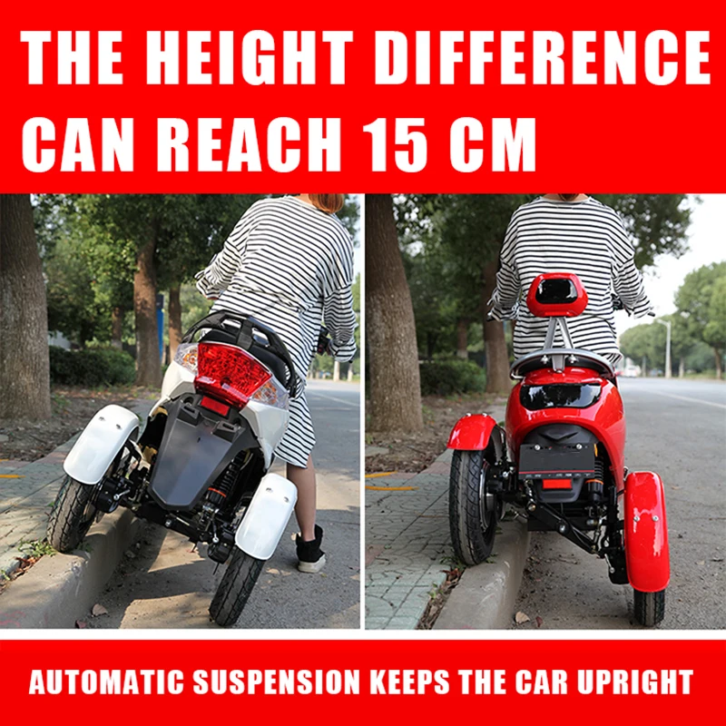 Adult Electric 3 Wheel Scooters Motorcycle 800w Electric Tricycle Scooter 3 Wheels Double Motor