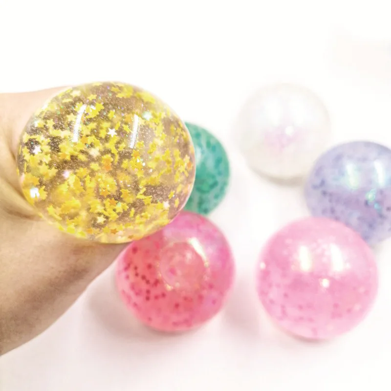 Gold star TPR decompression stress relief ball fidget toys squeeze vent toy funny pinch ball for adult and kids