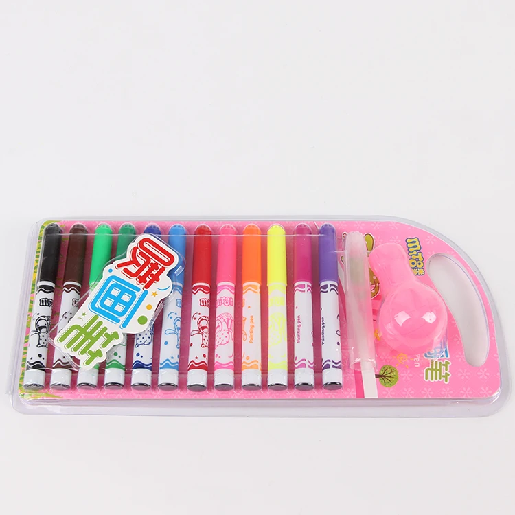 Hot Selling 12-color washable non-toxic ink airbrush spray pen water color pen for children and students game art