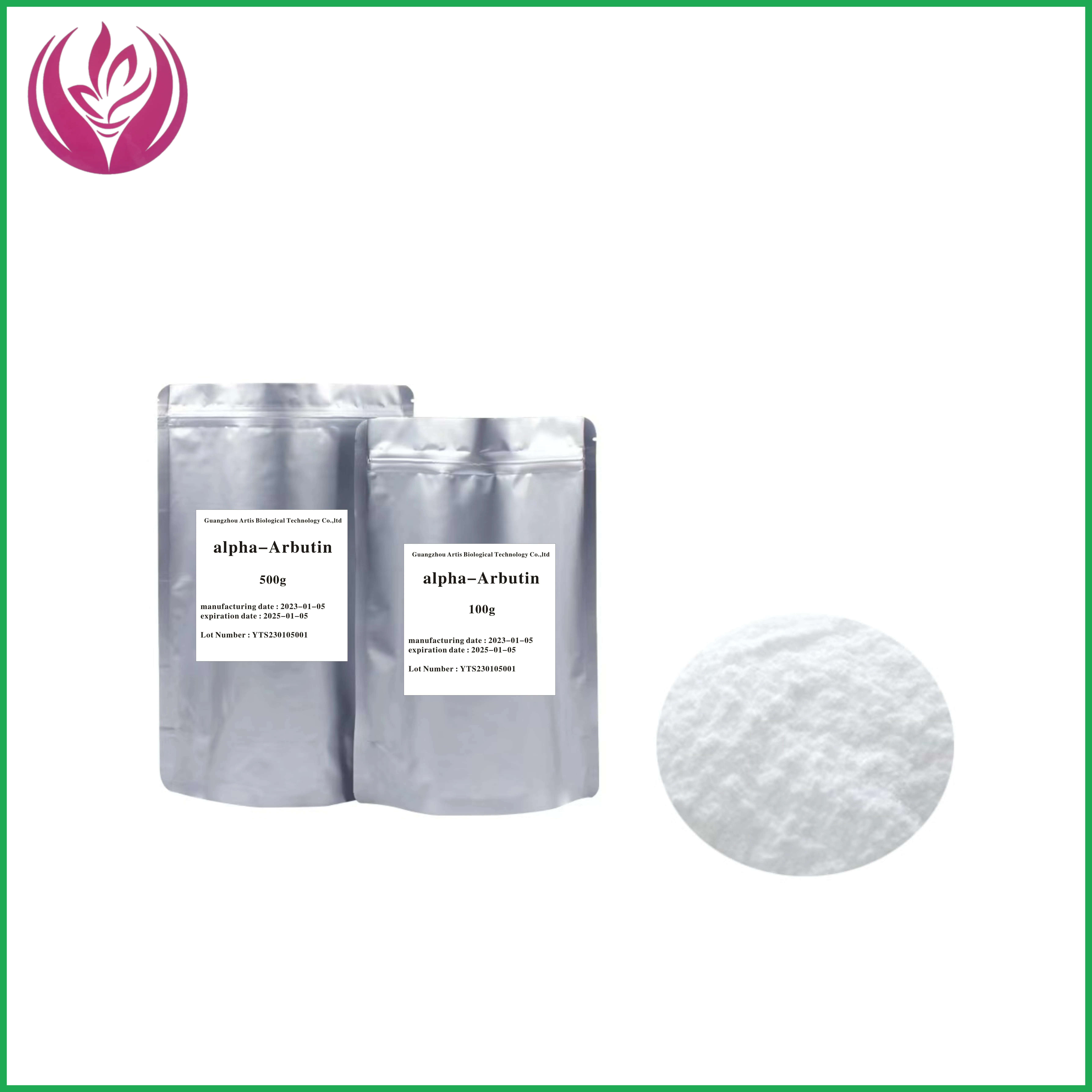 High quality 100% pure Bearberry Extract Powder Cosmetic grade skin whitening 99% Alpha Arbutin powder CAS 84380-01-8