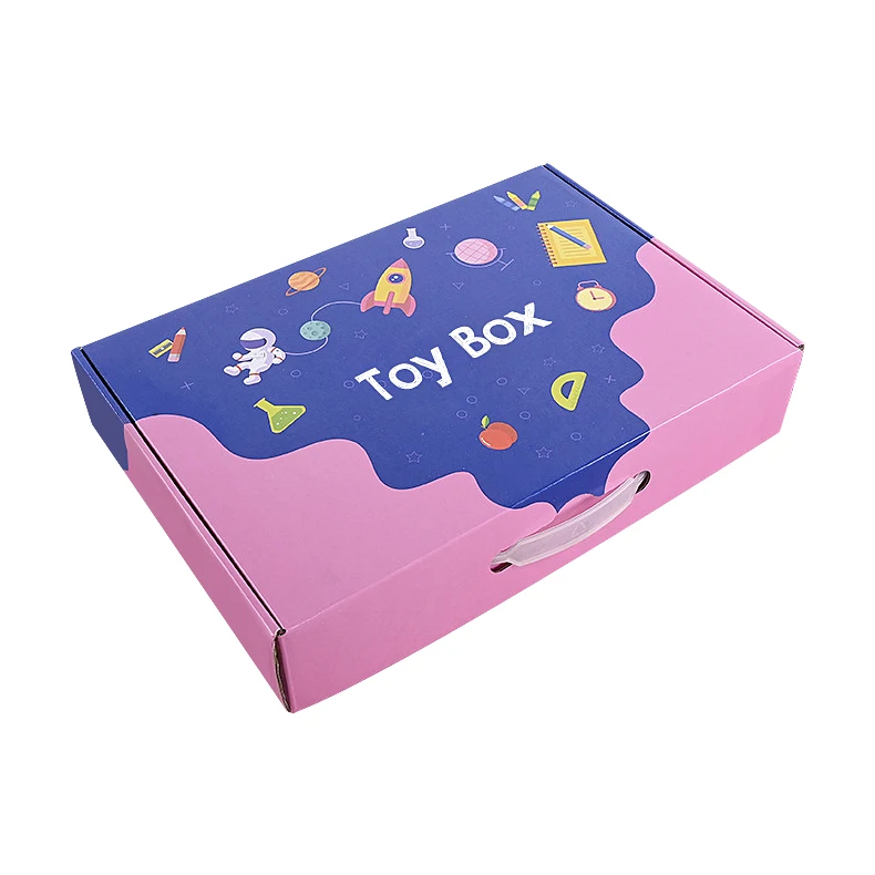 Child Toy carry packaging box with clear window toy packaging box, kraft cardboard packaging box