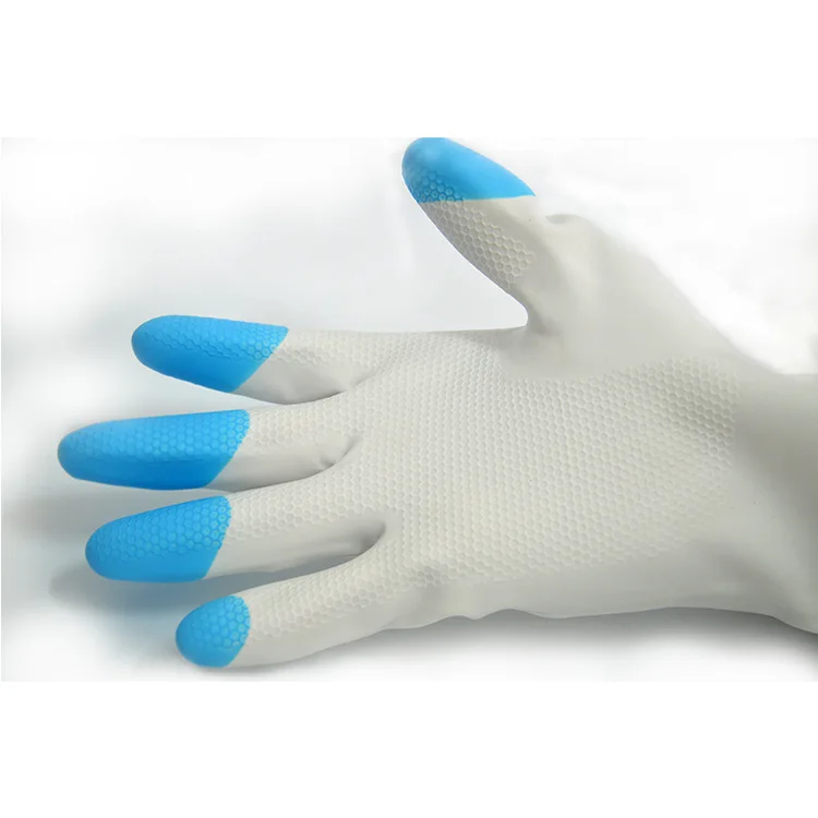 PVC No Lining Cleaning Gloves Anti Slip Grip No Latex Household Gloves