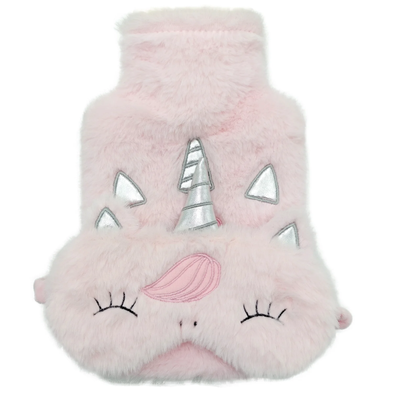 Gift Set Unicorn Sleep Eye Mask and Faux Fur Cover Rubber Hot Water Bottle