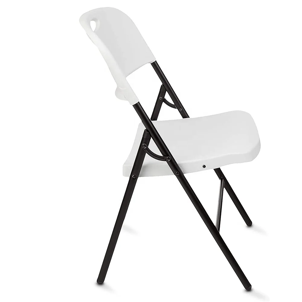 Outdoor Furniture Pack of 6 molded plastic and metal folding chairs white Folding Plastic Chair