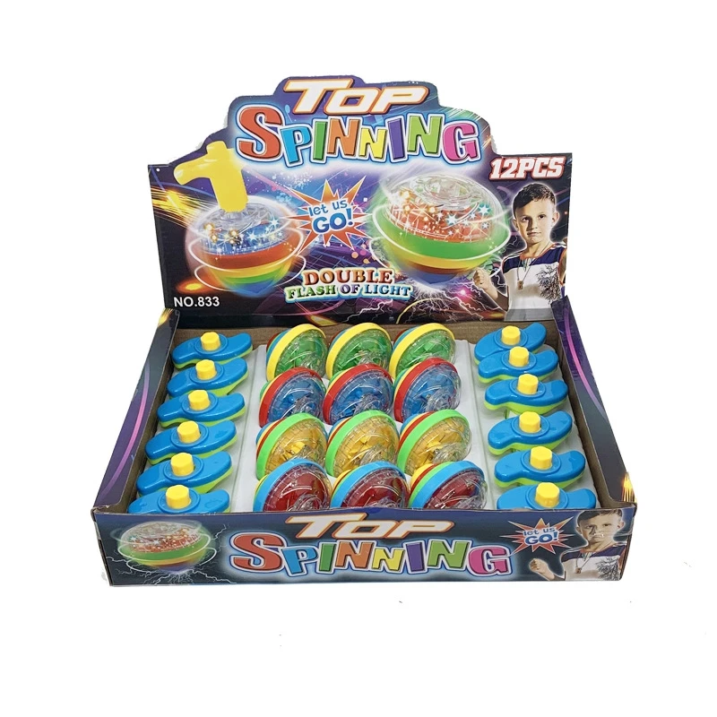 New Spinning Top Flash Luminous Spinning Tops Toy Colorful Top Ejection Toy Flashing Led Gyroscope Children Classic Toys
