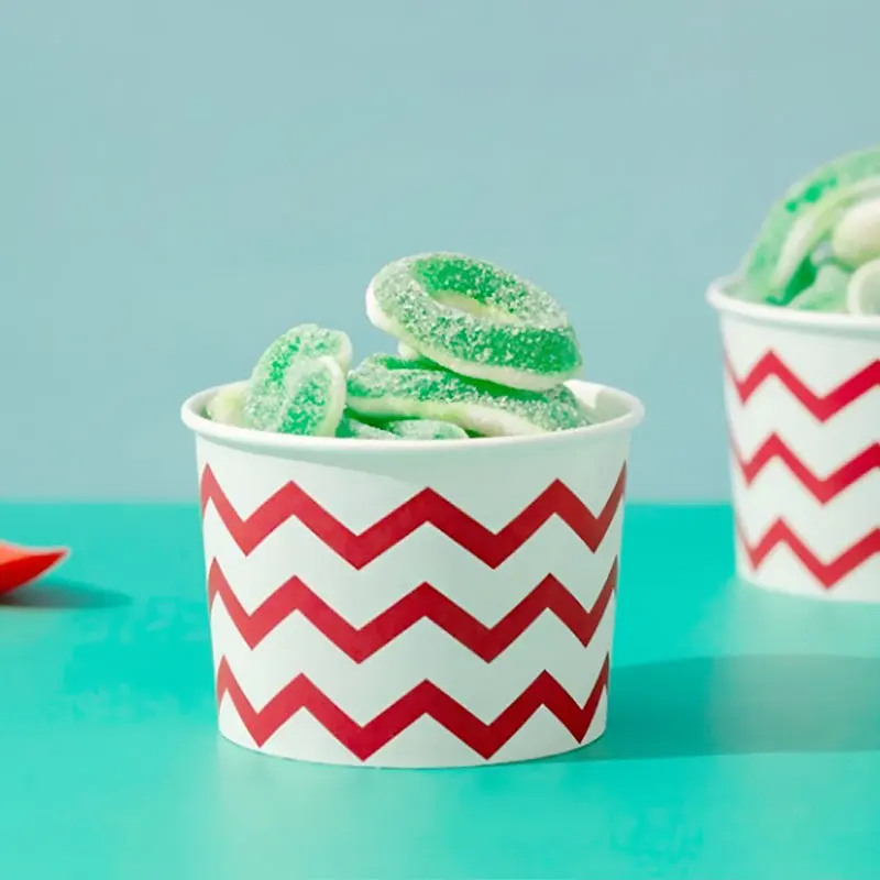 Disposable custom logo printed plastic pet pp pla paper frozen gelato ice cream yogurt cups dessert cup with lids