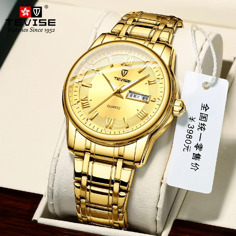 Tevise 2020  Hot Selling  China Movement Luxury Watch Wristwatch Automatic Gold Watch  quarta watch
