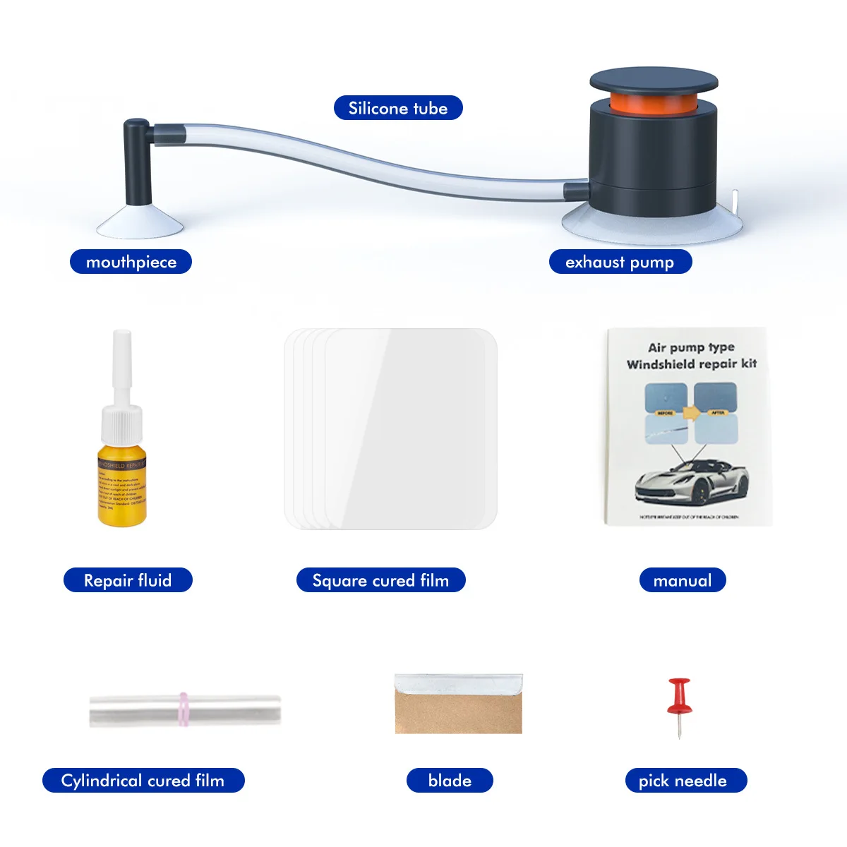 Automobile glass repair fluid crack crack repair pump automobile windshield repair tool