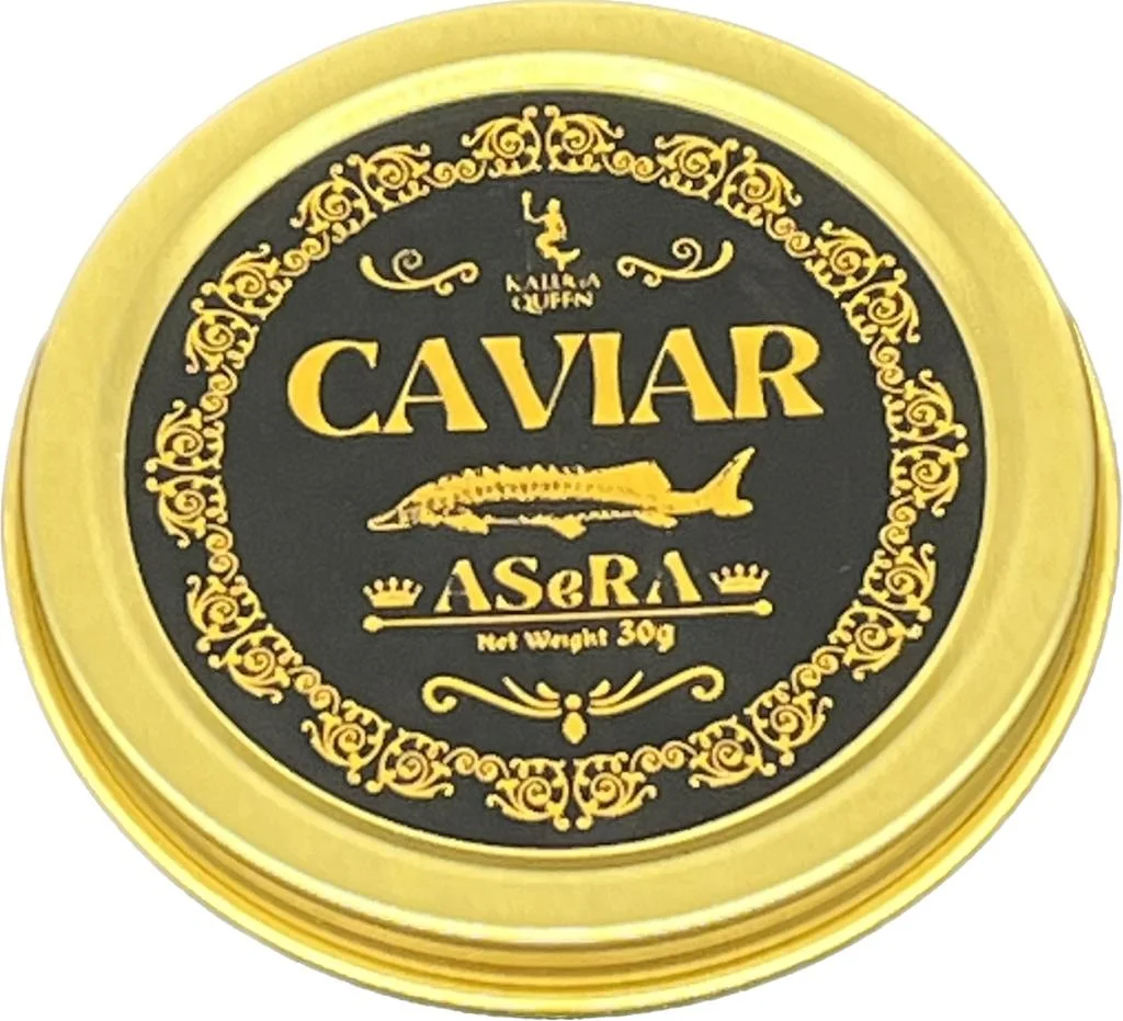 ASeRA Caviar Whole sales price OEM Black Sturgeon Caviar for 10g 20g 30g Frozen fish roe Luxury gift for your special banquets