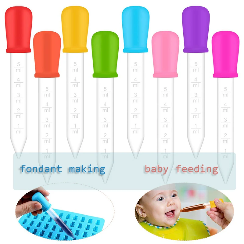 Washable Silicone Medicine Pipettes   Oil Dropper Bottle Rubber Dropper Plastic Pipette White Dropper For Kids