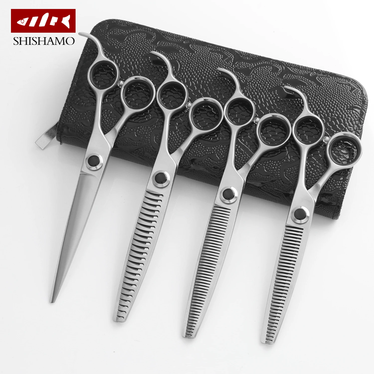 CNC High Quality 7.5 Inch Pet Grooming scissors Set Dog Thinning scissors Teeth shears for Dog Cat Tijeras
