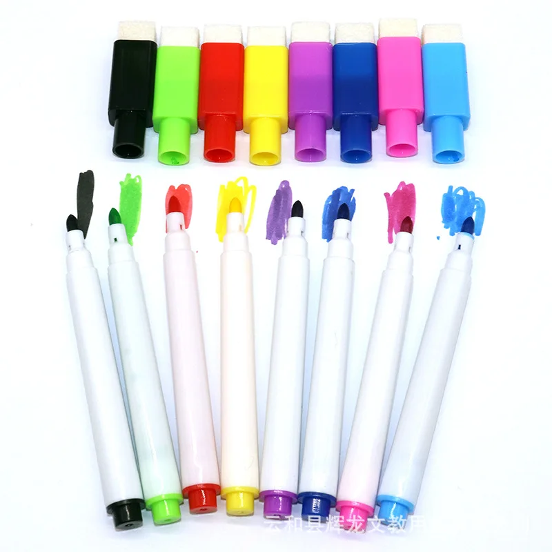 New design Best Quality School Stationery Whiteboard Marker Mini Magnetic Eraser Attached To the pen cover
