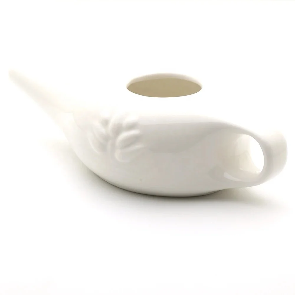 Custom Ceramic Himalayan Portable Nasal  Irrigation Cleaning Washing Jal Neti Pot Salt Pipe Inhaler