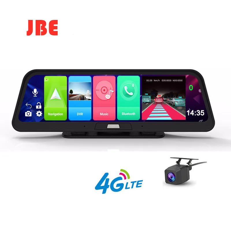 10 Inch 4G Android 8.1 Dash Cam GPS Navigation 2G 32G WiFi Car DVR Camera monitor dual lens FHD 1080P ADAS 24H Parking Monitor