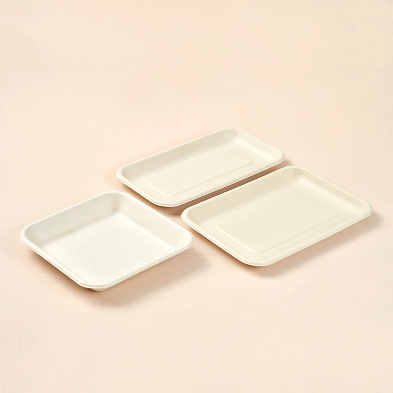 500 ml sugarcane bagasse disposable take away food container mictowave paper tray