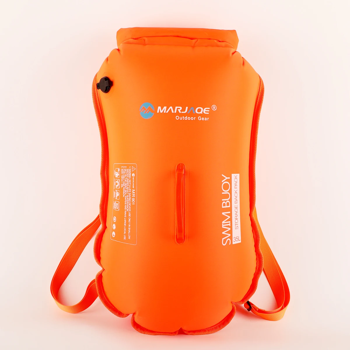 Instock 28L Open Water Swim Buoy Dry Bag Waterproof Orange Sport Outdoor OEM Swimming Nylon Durable Backpack Safety Float