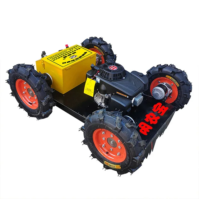 Заводская распродажа газонокосилка на колесах 4WD триммер для травы Радиоуправление 4 колеса бензиновый робот