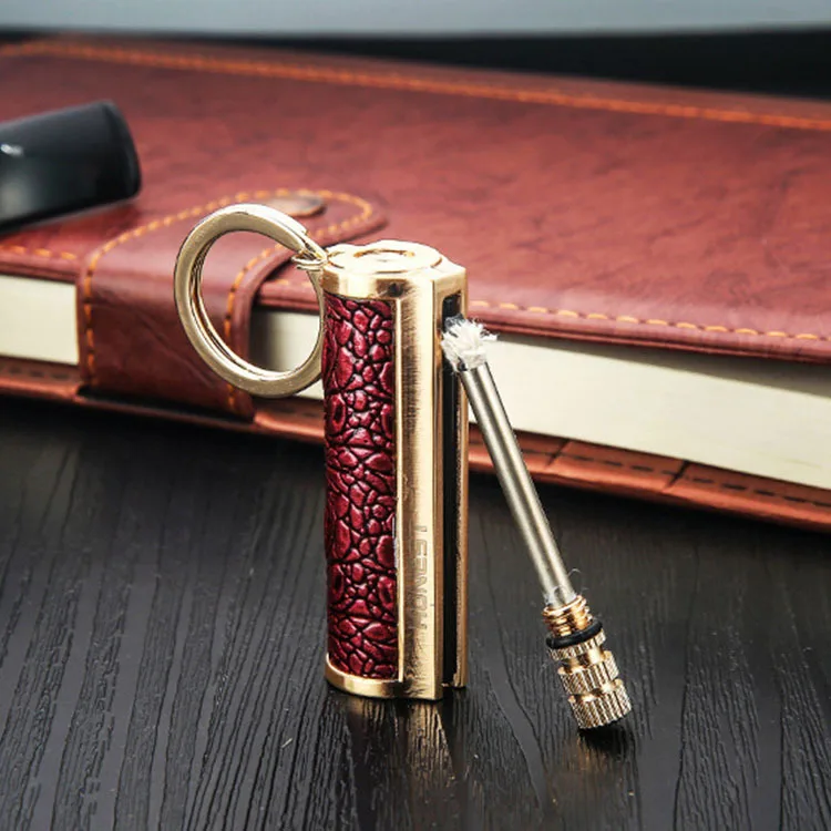  Outdoor Survival Tool Metal Permanent Match Waterproof Lighter Keychain Flint Fire Starter Kerosene Camping Gadgets