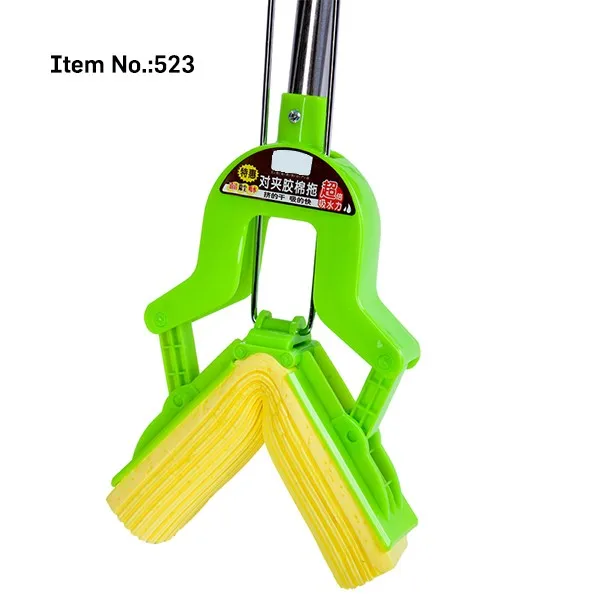 HQ523 bathroom cleaning accessory hand floor mop with soft yellow PVA refill