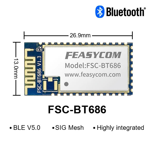 Feasycom Multi-Connection Arduino Wireless Smart Serial Low Energy Bluetooth Mesh Embedded BT Module for IOT Solution