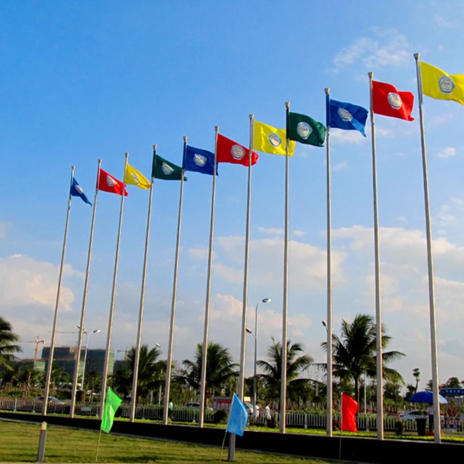  3-48 метров регулируемый полюс Золото Нержавеющая сталь пульт дистанционного управления электрический флагшток