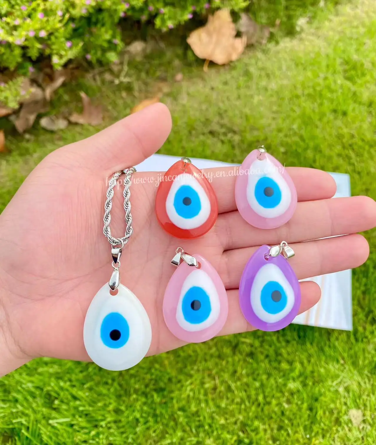 New Fashion Turkiye Eye Necklace Pendant with Chain Design Water Drop Large Eye Necklace of party gift joyas for women