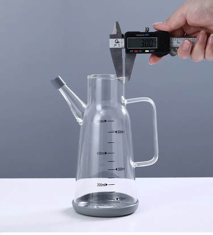 18oz/550ml seasoning glass bottle olive oil pot with 304 steel stainless lids