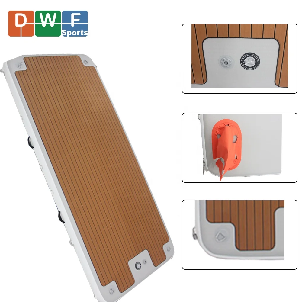 BSCI/EN Inflatable Platform Hotsale Fishing Floating Island Boat Dock Swim Water Inflatable Platform