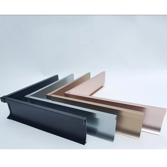 Golden Aluminum Baseboard Floor Skirting Aluminum Led Baseboard Skirting Profile Strip