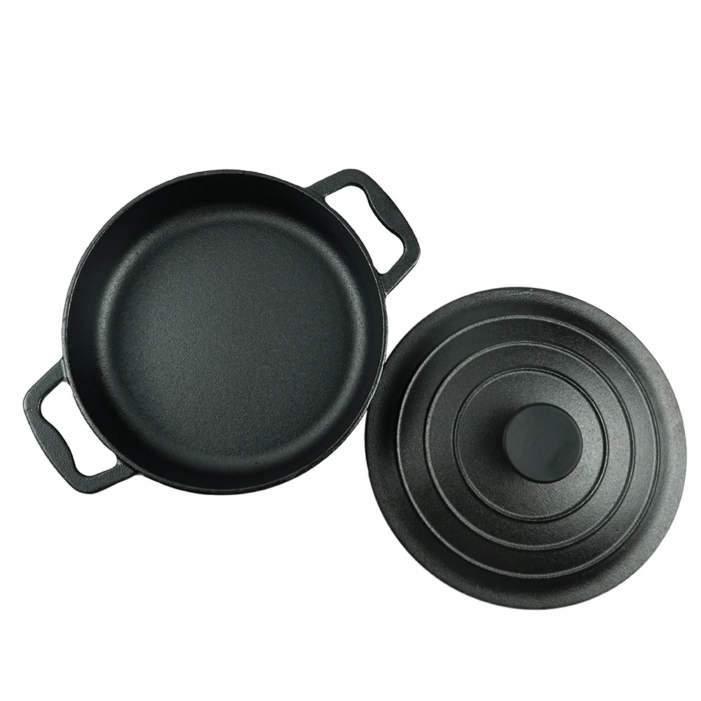 Wholesale  Cast Iron Dutch Oven Pre-seasoned Pot with Lid with Bakelite knob for  Baking Black Cast Iron