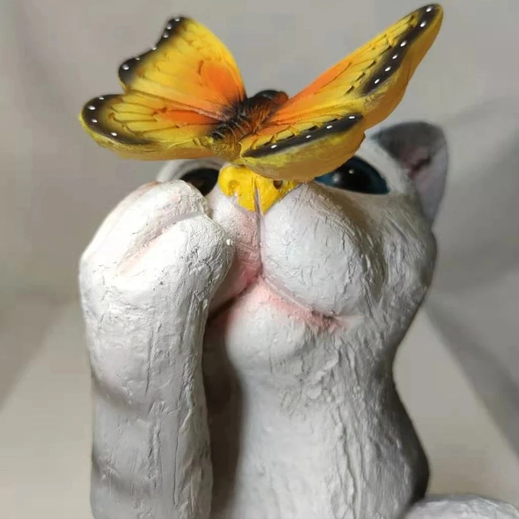 Home Decor Resin Crafts Resin Animal Statues Home Decoration Crafts Cute Cat Sculpture