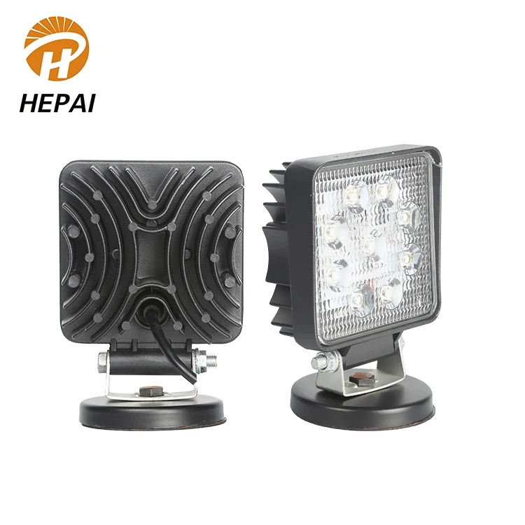 Прямые продажи, Прожекторы для грузовиков, внедорожников, тракторов, 12 В, 24 В, фары, квадратные Автомобильные светодиодные рабочие фары 27 Вт